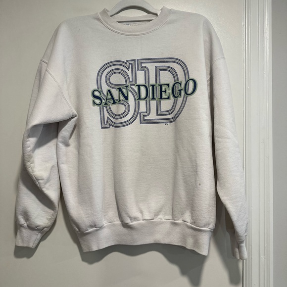 Vintage 90’s Unisex Sz: L SD San Diego Graphic Hanes Crew Neck Sweatshirt. - Picture 1 of 12